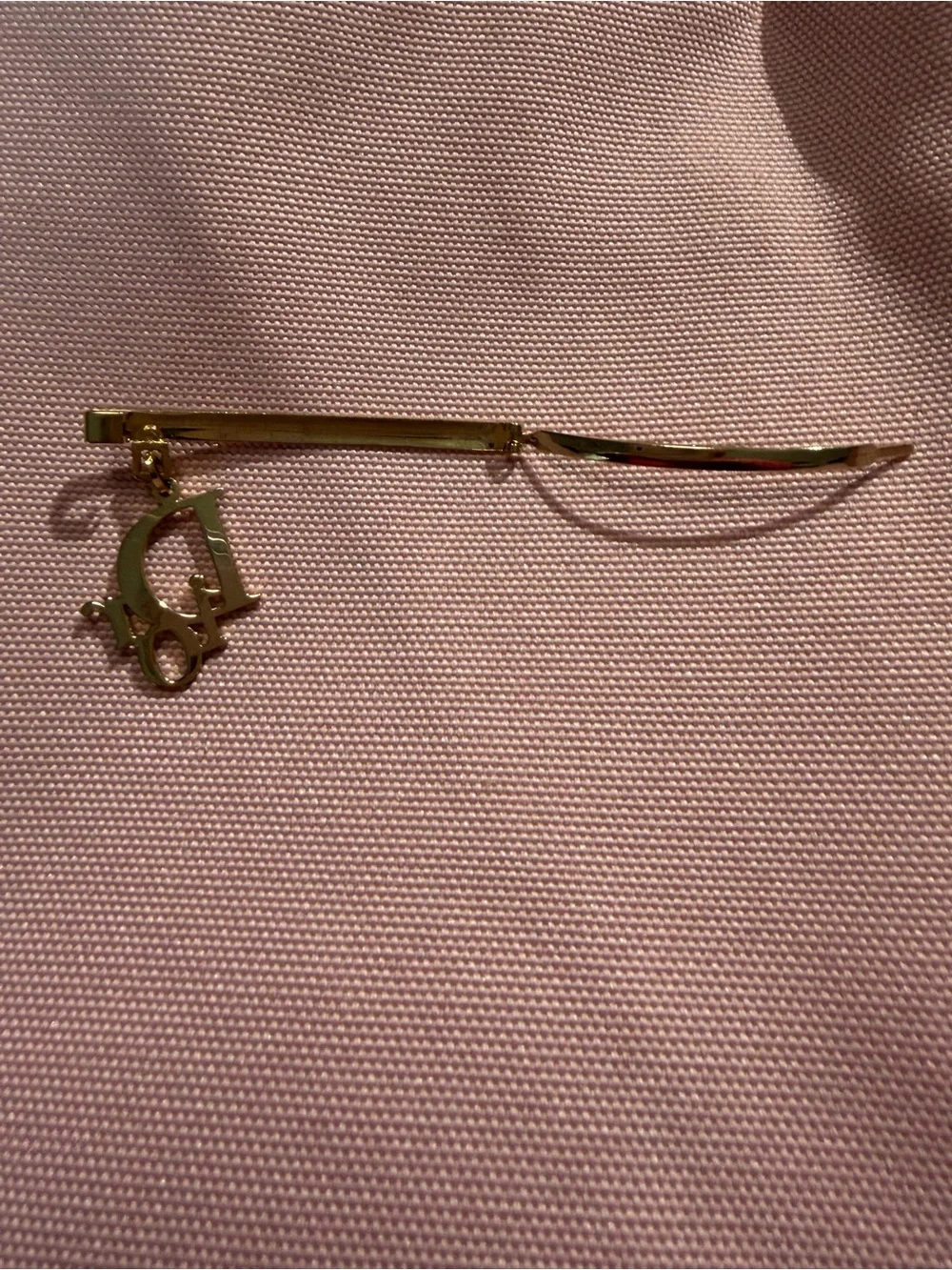 Christian Dior Gold-Tone Dior Logi Charm Hair Barrette